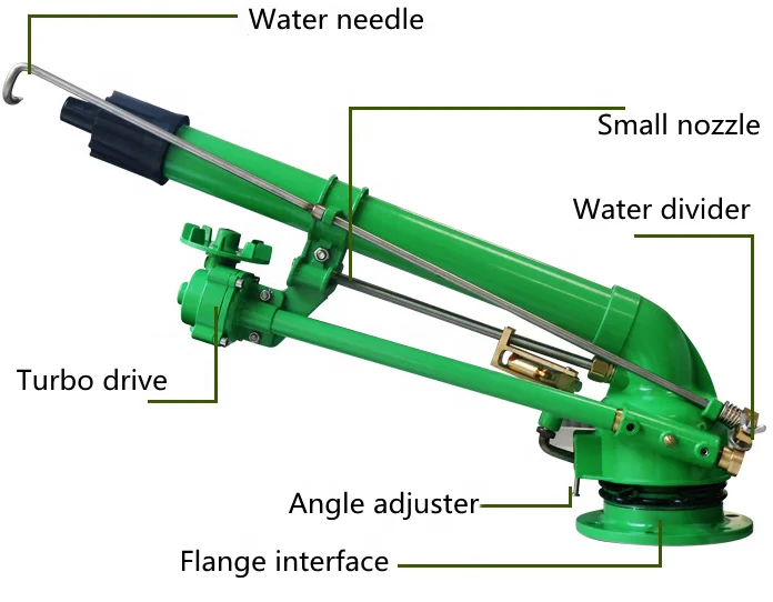 agricultural irrigation equipment long distance metal water spray gun 50m high efficient water saving rain gun sprinkler