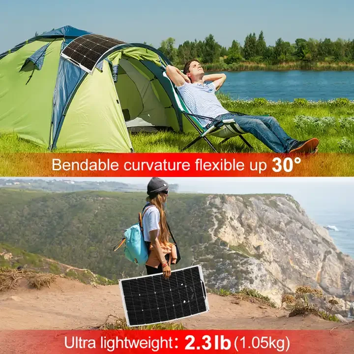 Dokio100w 200w 300w 1000w flexible solar panels waterproof 12v charger for Boat Car RV Camping Outdoor Travel roof Home