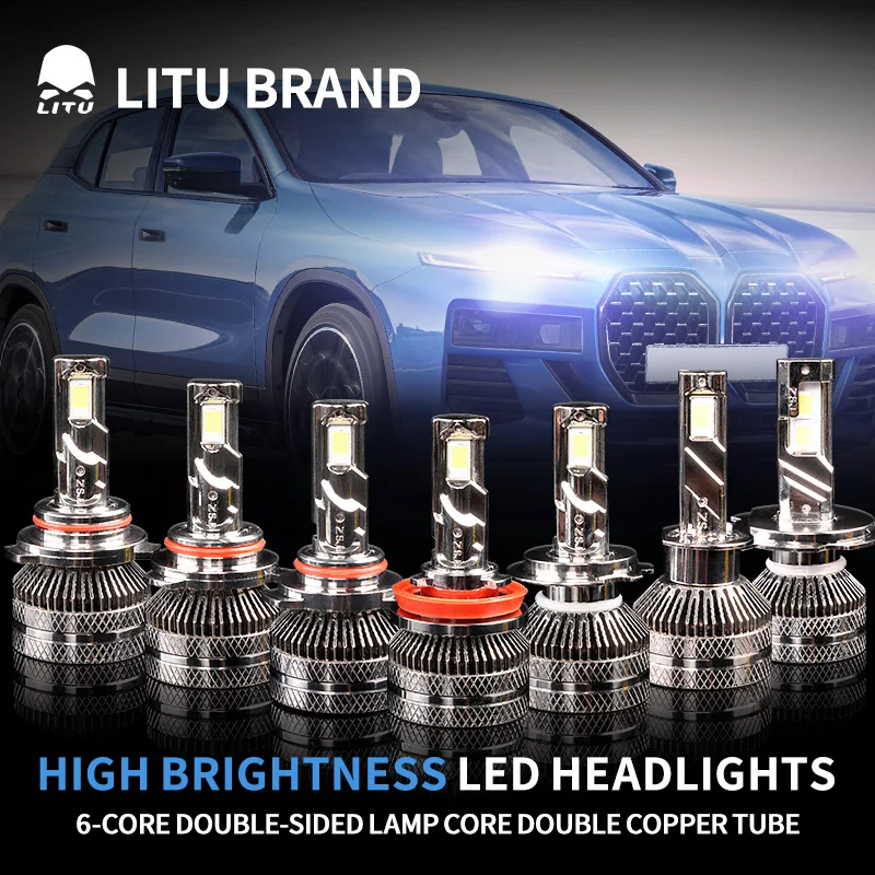 High power 9005 200W 5000lm hb3 led auto headlight bulb Halogen color Yellow hb4 9006 car lights led headlight