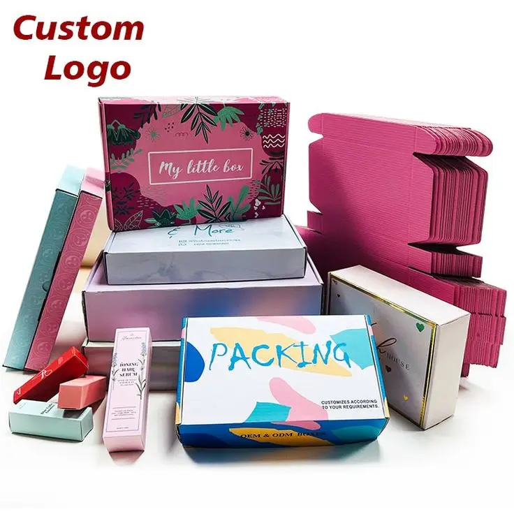 Custom Logo shipping mailer box Cardboard Print Fold Gift Mailing Paper Packaging Corrugated Box for Underwear, T shirt