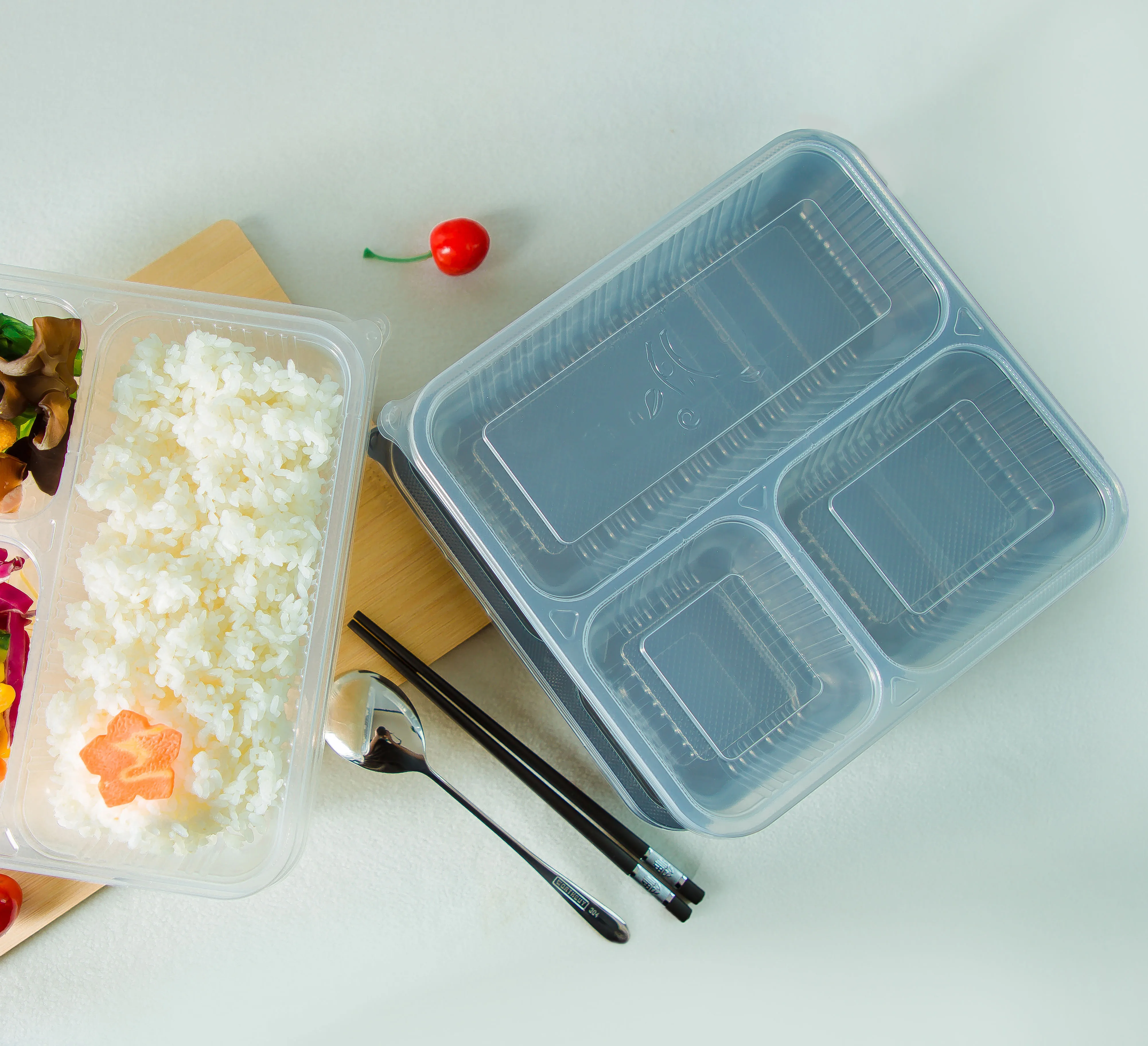 Best Selling Product 1400ml Microwaveable Take Out Heat-stacked 3 Compartment Food Containers