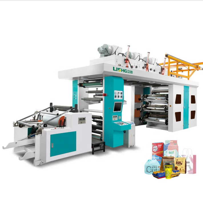 6 colors flexo printing 4/6/8 ffs flexographic paper/pp non woven/PE film packaging printing machine six