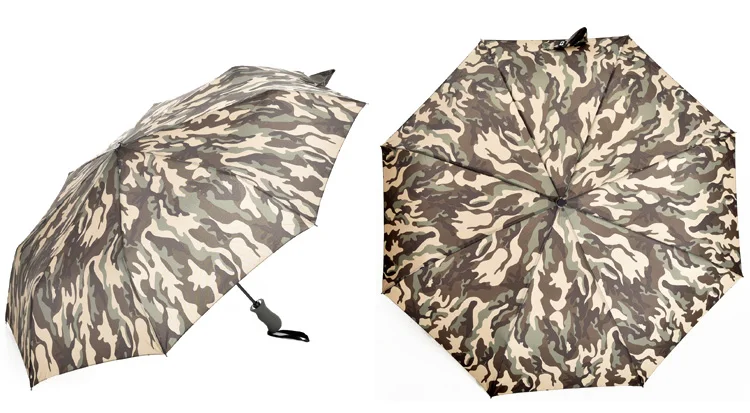 SUNFOO 21 Inch 3 Folding Automatic Hunter Camouflage Umbrella with Double Air Vent