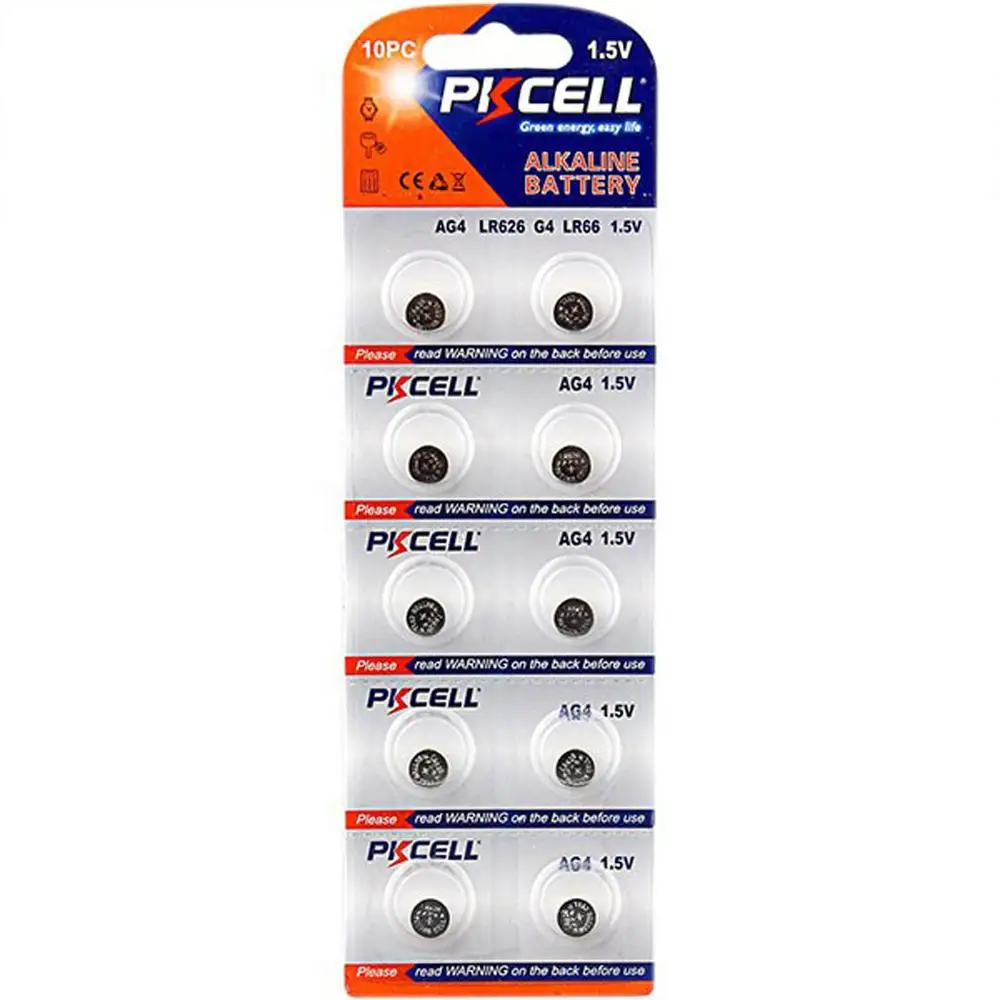 PKCELL 0% hg Watch Battery  Ag4   D377 626 Lr626 Sr66 Sr626Sw  1.5V  Alkaline button battery 5B