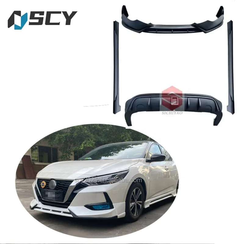 For Nissan Sentra body kit style SDB 2020-2021 Nissan Sylphy Front lip bumper Rear lip Side skirt High quality PP material