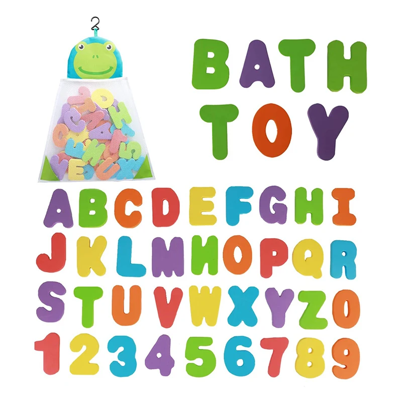 
OEM Custom Bathtub Toy Organizer Bath Toys Foam Letters Alphabet Numbers Animals Toys Set for Kids Bath Time Fun 
