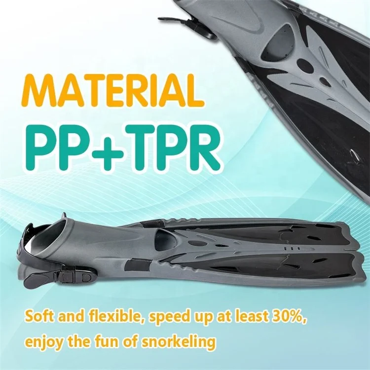 Professional Comfortable Scuba Adjustable Rubber Long Fin Custom OEM/ODM Long Underwater Fins
