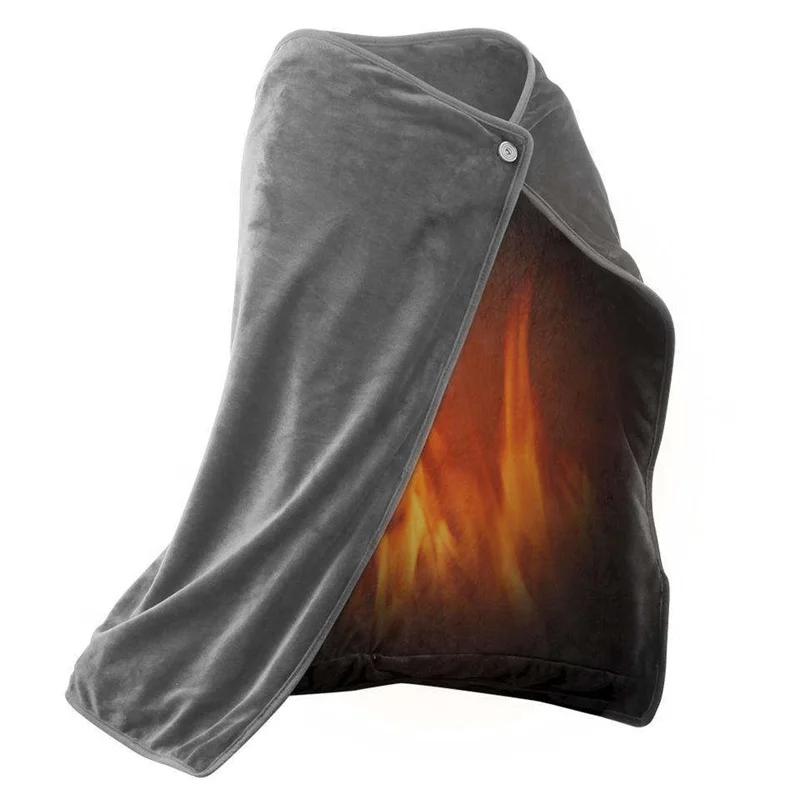 Trending products 2024 new arrivals home use flannel usb wearable heated blanket warm and soft electric heating shawl for winter