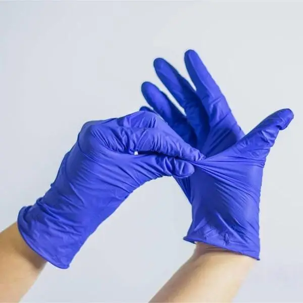 Purple Nitrile Exam Gloves Strong Elasticity Hand Protector Comfortable Disposable for Food Care Beauty Salon Cleaning