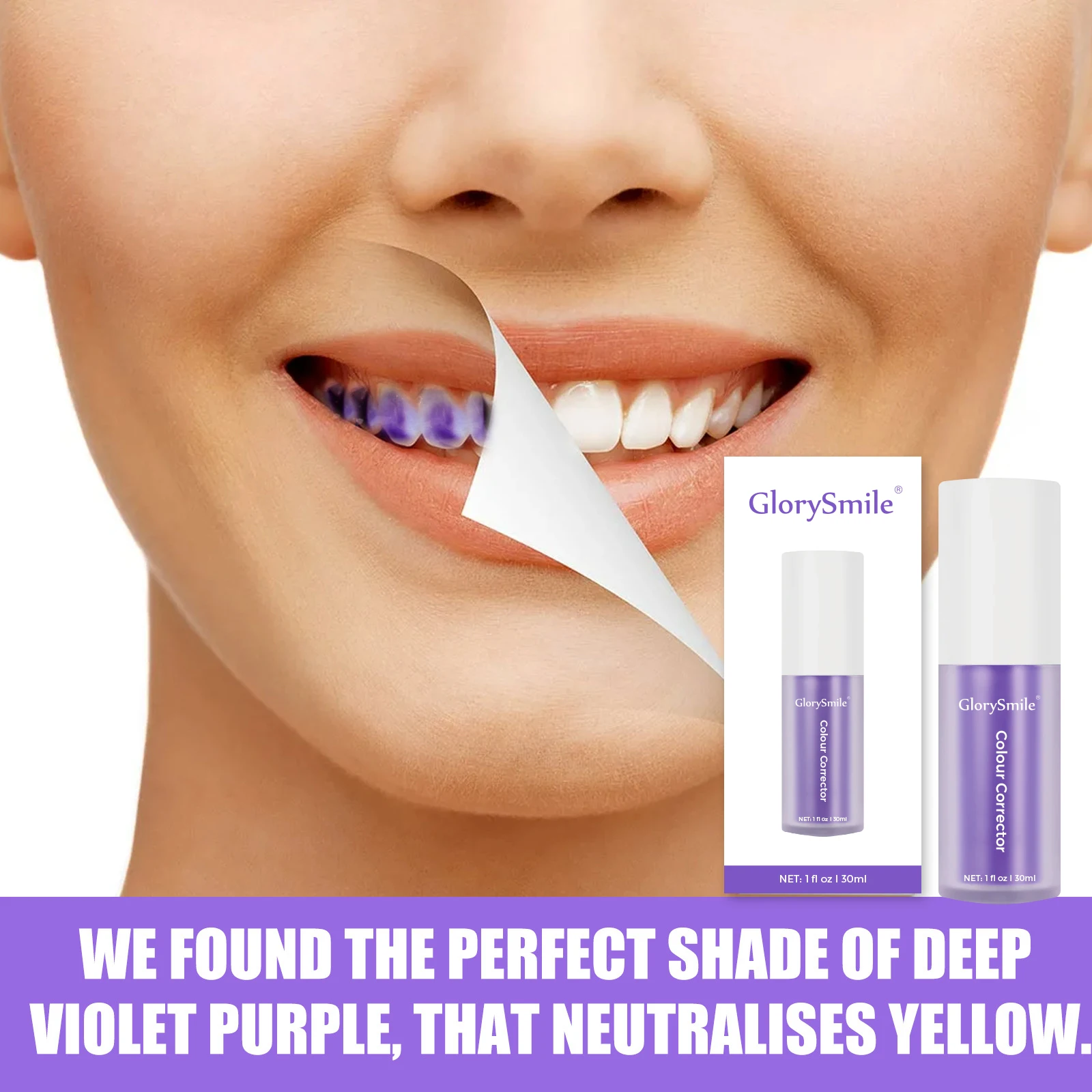 Лидер продаж профессиональная фиолетовая зубная паста Brighten Teeth V34 корректор цвета отбеливание