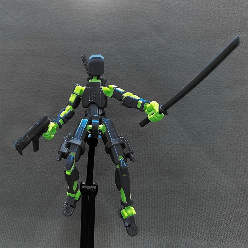 T13 2-Piece Movable 3D Robot Action Figures Cartoon Style Accessories & Weapons for Adults 12+ Collection & Gifting for Boys