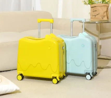 Ice Cream Shape Kids Luggage With Seat On Light Weight Hand Bags For Boy Girl Travel Suitcase