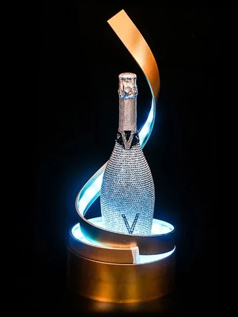 Rechargeable glow-in-the-dark Champagne display carrier LED Champagne demonstrator Nightclub party bar event