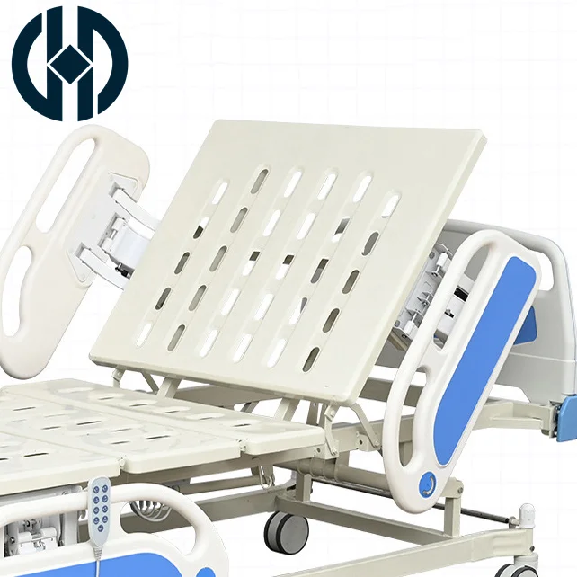 Electric motor Hospital Movable Adjustable Nursing Bed 3 functional high quality hospital bed with ABS guardrail