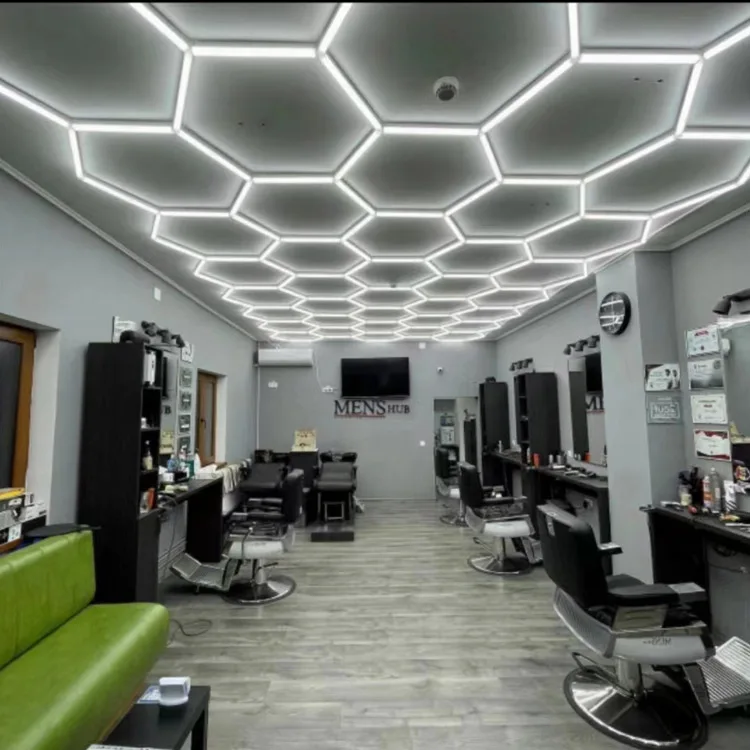 Hexagon Led Light Car Workshops Detailing Working Hexagonal Lights Honeycomb Lamp For Garage Ceiling