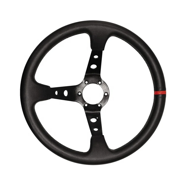 UTV Universal Sport Steering Wheel 13.8 /350 mm 6 Bolts Grip Vinyl Leather & Aluminum Racking steering wheel
