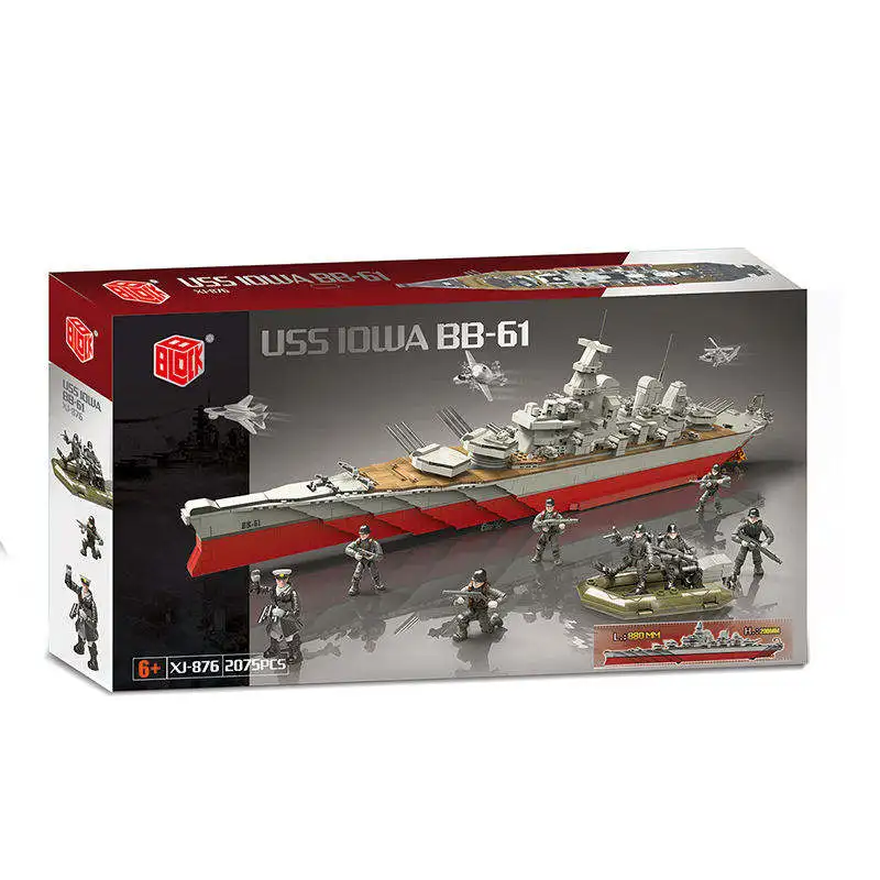 2075pcs Military Ships DIY Assembly Toys With Military Figures Model Building Block Toy Set Educational Puzzle Block Toys