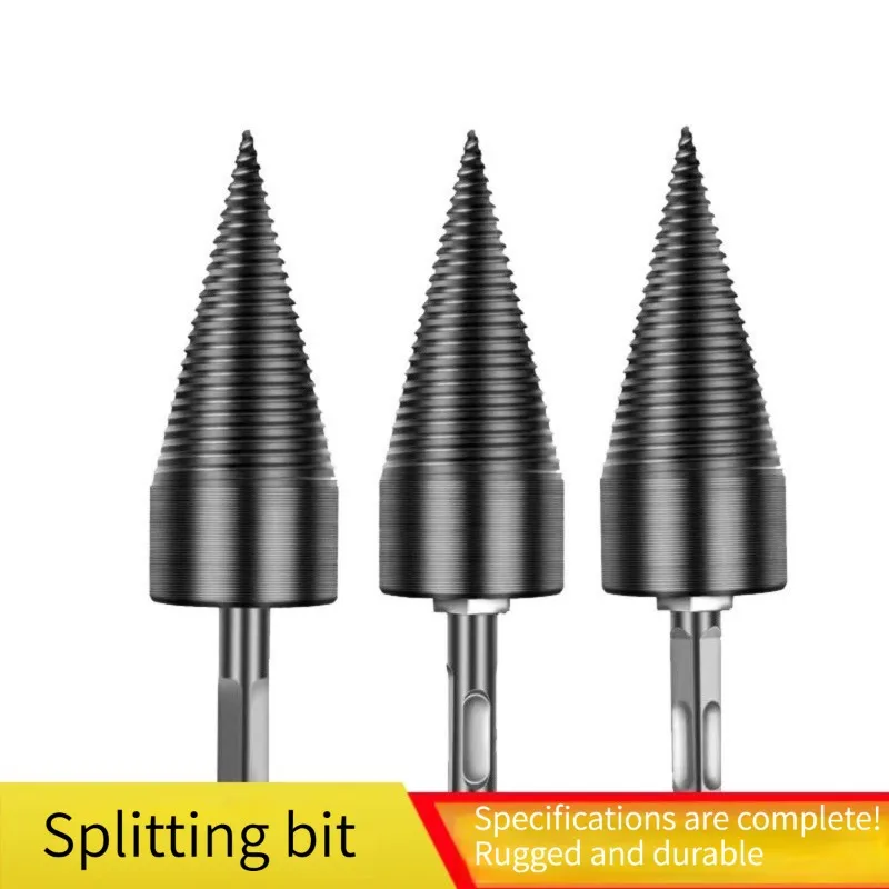 HENGLAI 32/42MM Firewood Machine Drill Wood Cone Punch Driver Square shank/Round shank/Hex shank Drill Bit Split Drilling Tool
