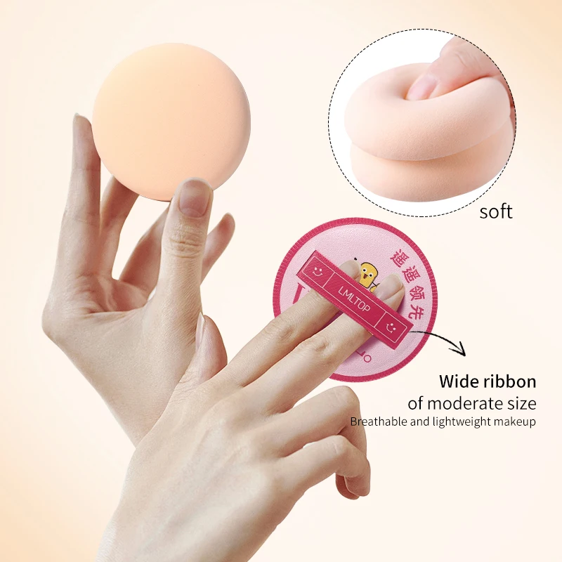 Wholesale Private Label Super Soft Single Cotton Blush Powder Puff Washable Marshmallow Makeup Sponge for Beauty Liquid