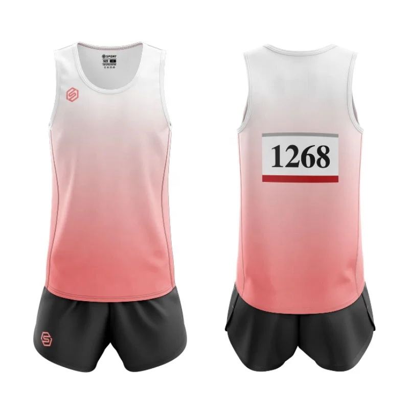 Full Custom Sublimated Marathon Running Clothes Track And Field Uniform For Men