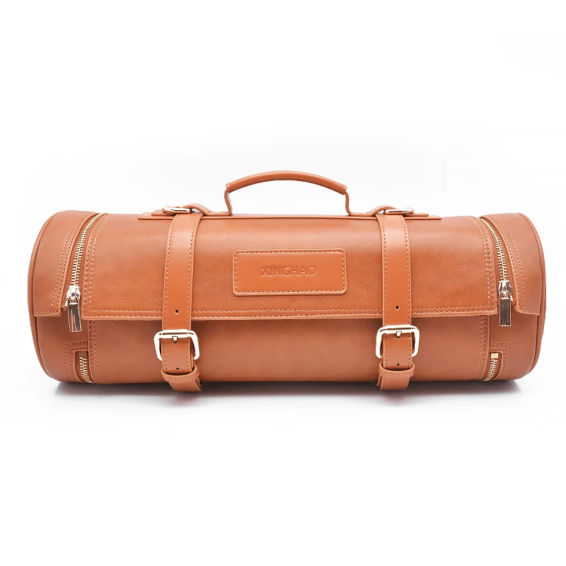 Factory Custom Leather Bartender Kit Bag High Quality Kitchen Chef Tool Crossbody Bag Heavy Duty Knife Roll Bag