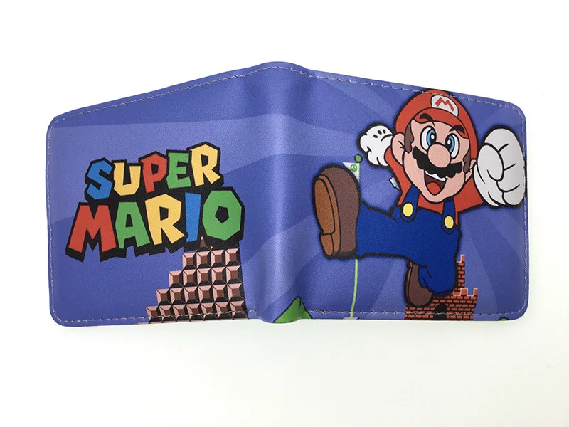 49 Design High Quality Mario Short regular bifold PU Wallet With Zipper for students