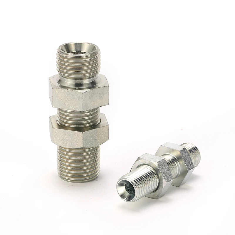 BSP Bulkhead Fittings Hydraulic Hose Fittings With Lock Nut