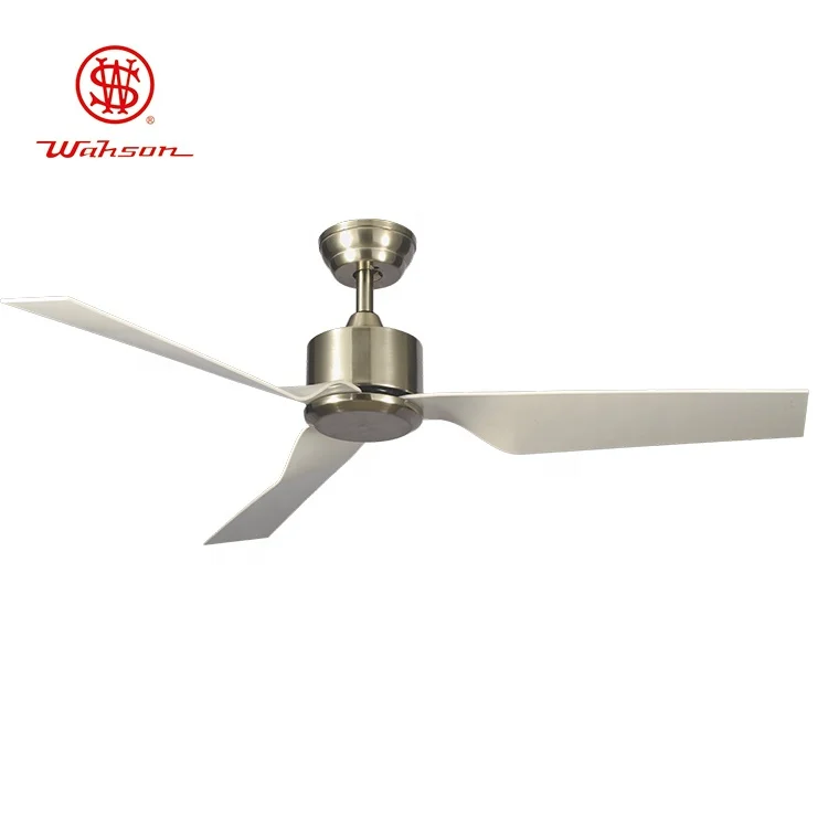 Home Decorative Satin Nickel Ceiling Fan Model#S52-308 With 3-Leaf Blades Smart Wrought Remote Control Air Cooling Purifier