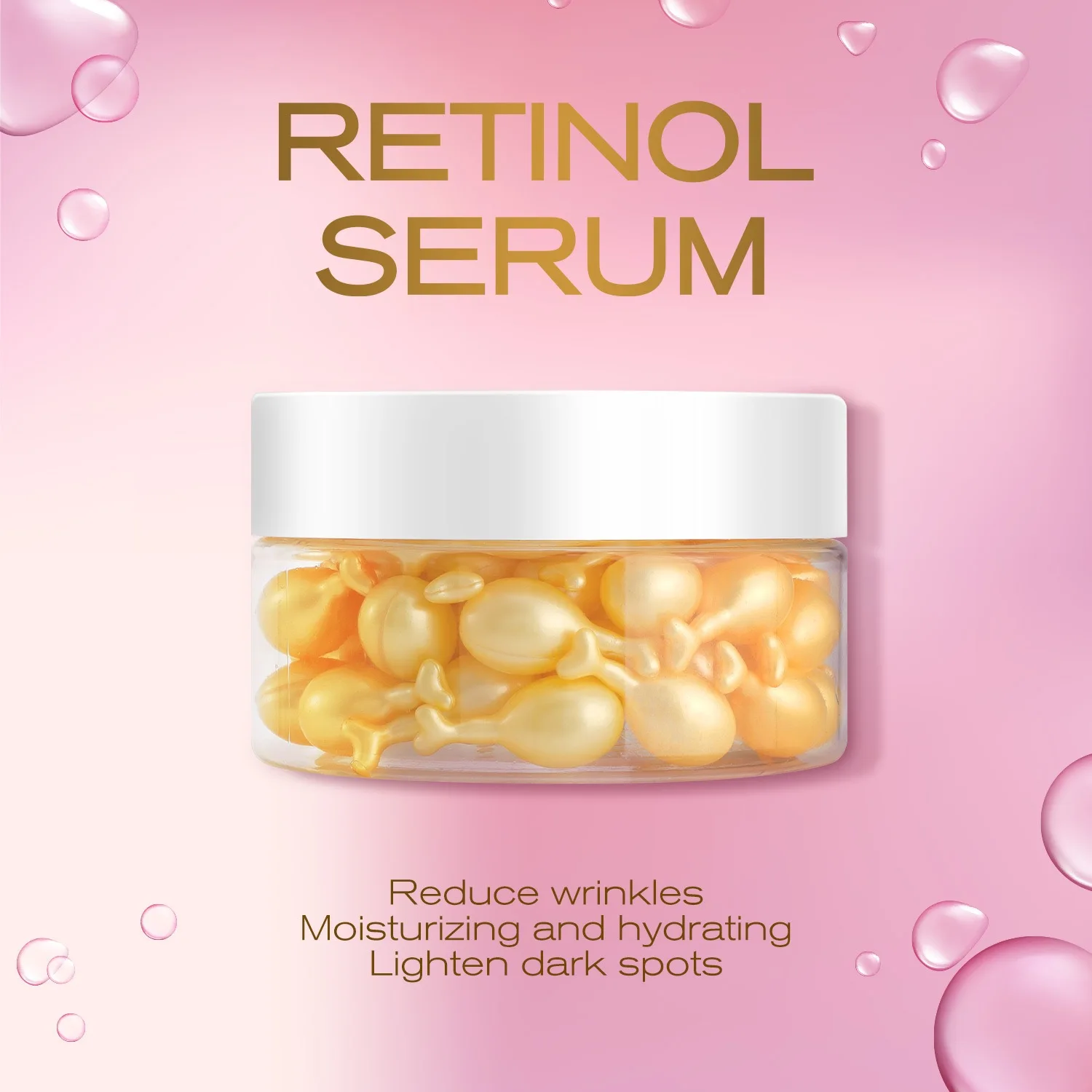 Vitamin E Face Capsules Serum Moisturizing Hydrating Lightening Anti Wrinkle Smoothing Firming Retinol Facial Serum Capsule Oil