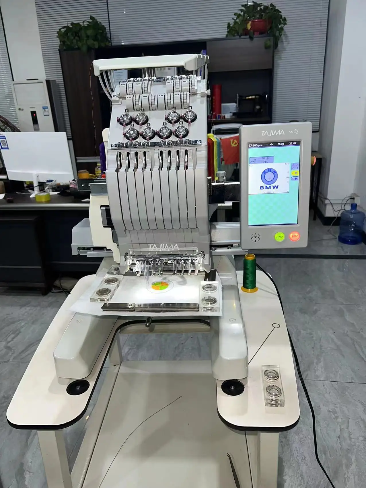Good discount low price 8 needle S0801 TAJIMA Embroidery machine four six eight head twelve  needles second hand