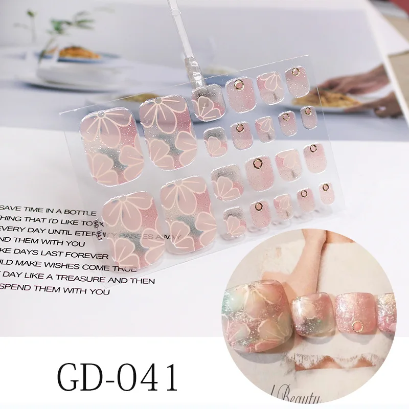 2019 Nail Art Sticker Fashion custom design full cover waterproof non-toxic foot nail sticker decal for decoration