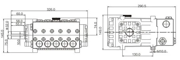 8.7Gpm 30lpm high pressure pump high pressure triplex plunger washer pump 3.0KW SML52212C