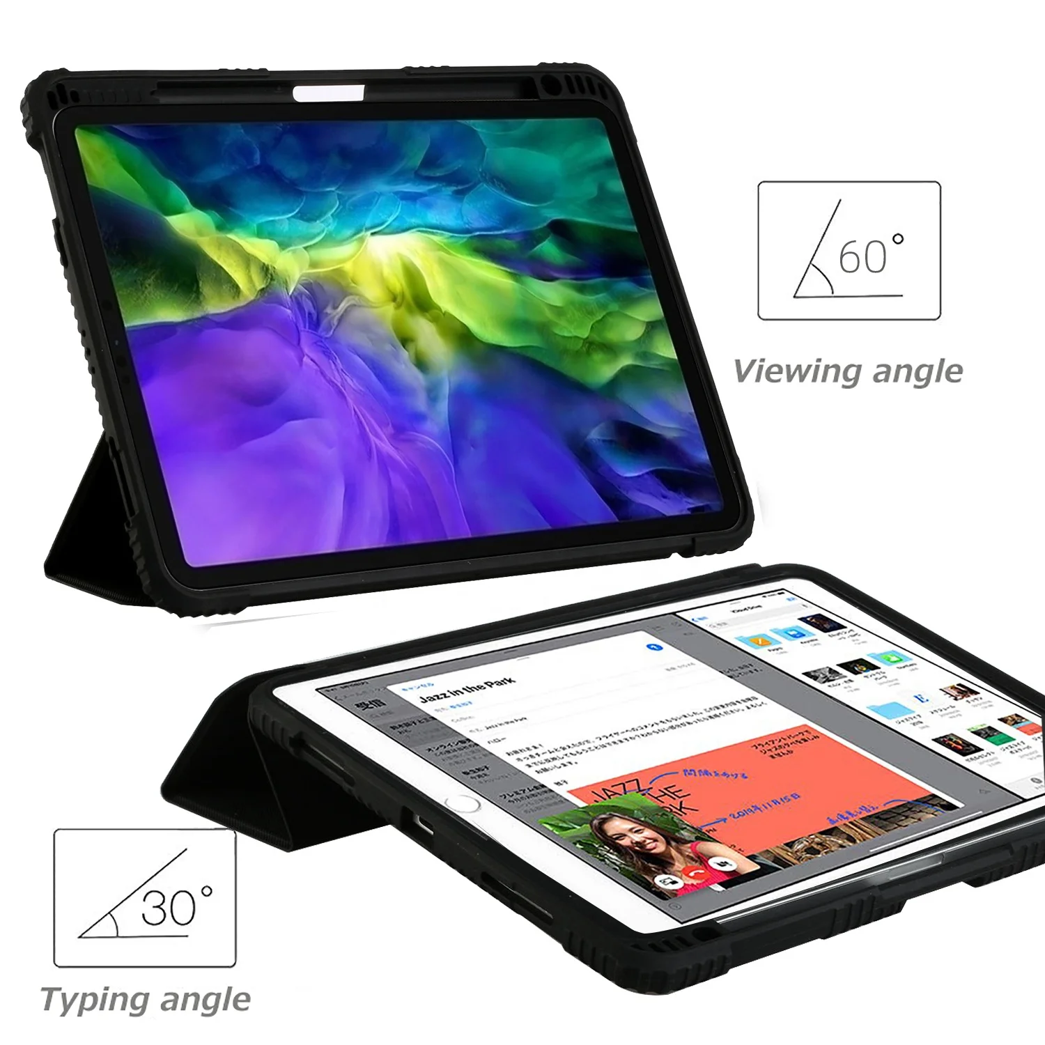 TPU Frame Case for IPad Basic 10.9 inches Heavy Duty Hard Shell with PC Leather Anti Drop and Scratch Cover with Pen Holder