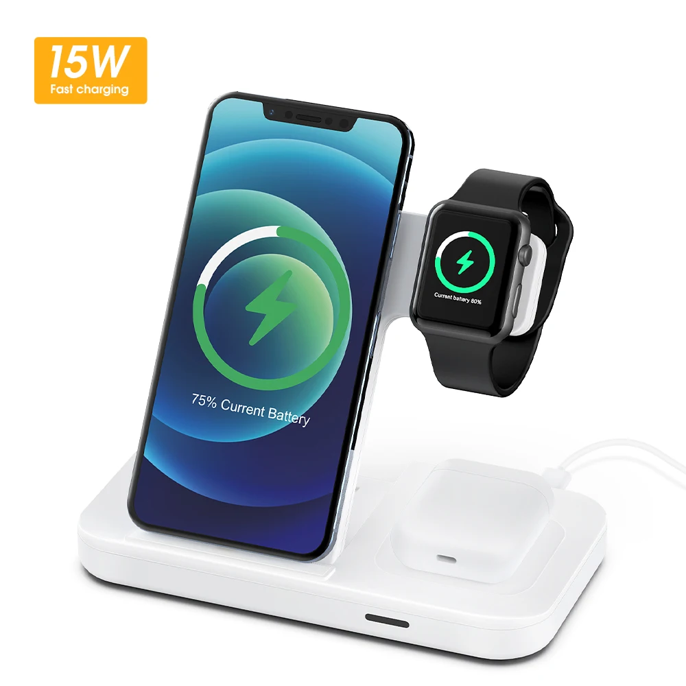 3 in 1 wireless charger dock station foldable