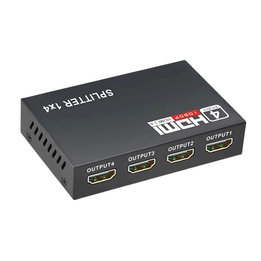 Cheap OEM 1 x 4 4 Output HDMI Splitter 1x4 4 Ports Full HD 1080P 3D Converter Adapter Box