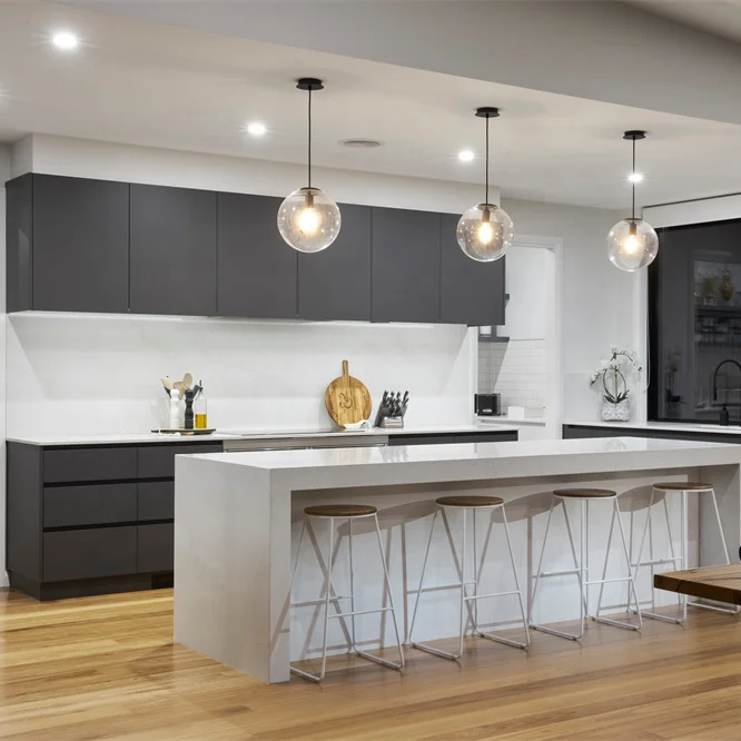 new design italy style matte luxury white black grey veneer laminated melamine  mdf kitchen cabinets