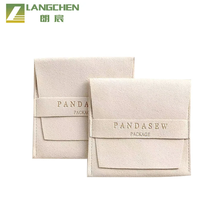 Custom Velvet Envelope Bag Small Bags Folded Velvet Jewelry Chic Envelope Flap Microfiber Jewelry Pouch