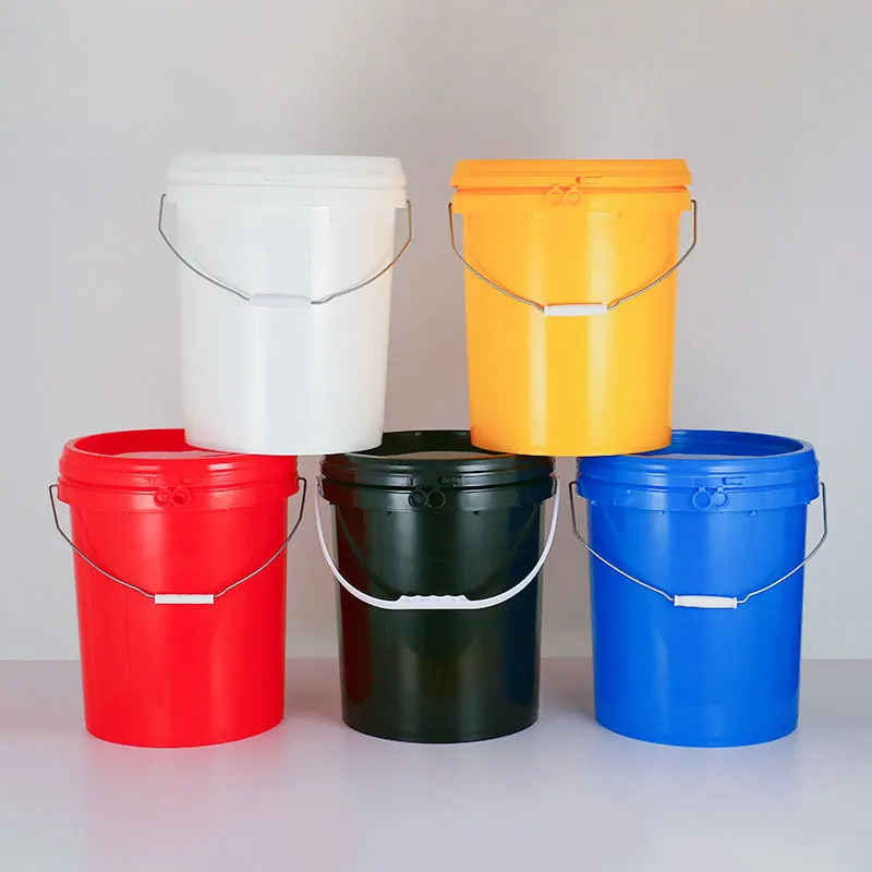 Wholesale 1L-33L Food Grade Thickened Round Pail Empty Plastic Paint Bucket Container Manufacture With Handle Lids