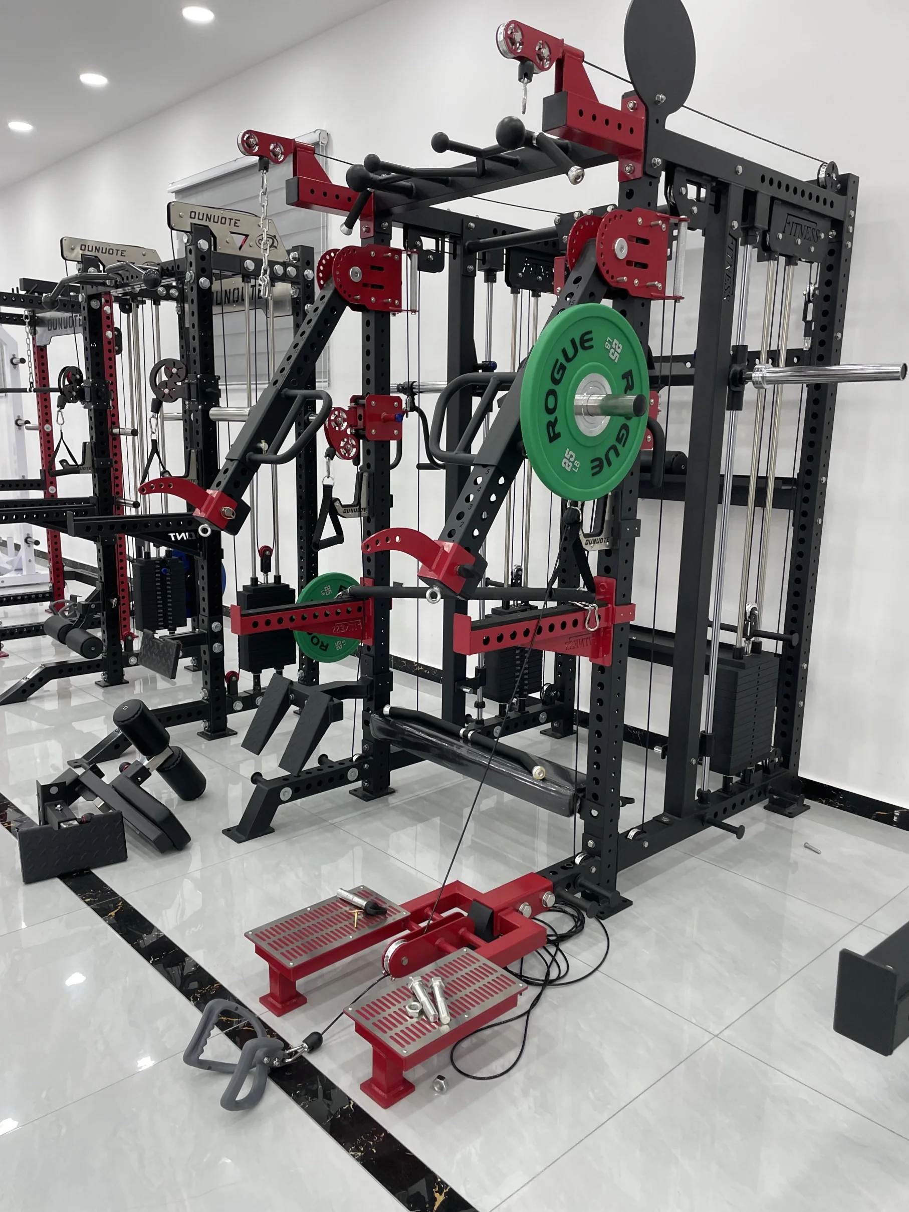 Adjustable Steel Home Gym Machine with Weight Stack Multi-Function Smith and Squat Rack for Chest Exercise Pin Load Selection