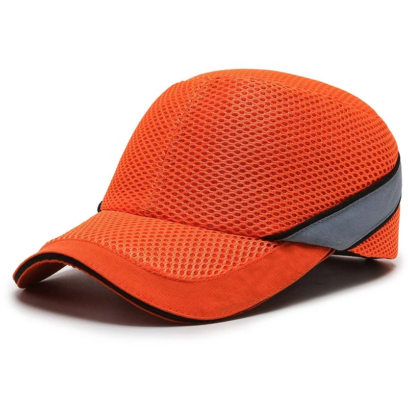 EN 812  Cotton Polyester Mesh reflective film Safety Work Baseball Style Hard Hat Bump Cap