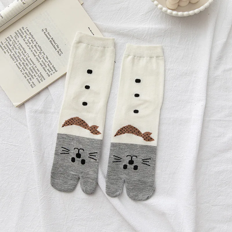 Cute Animal Cotton Socks Female Cat With Dog Summer Short Socks Women Casual Soft Tabi Ankle Socks