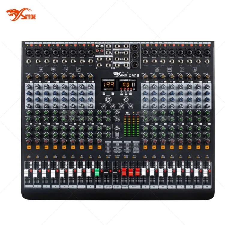 DM16 профессиональный 16-канальный аудио микшер аналоговая консоль с MP3-плеером 199 эффект DSP
