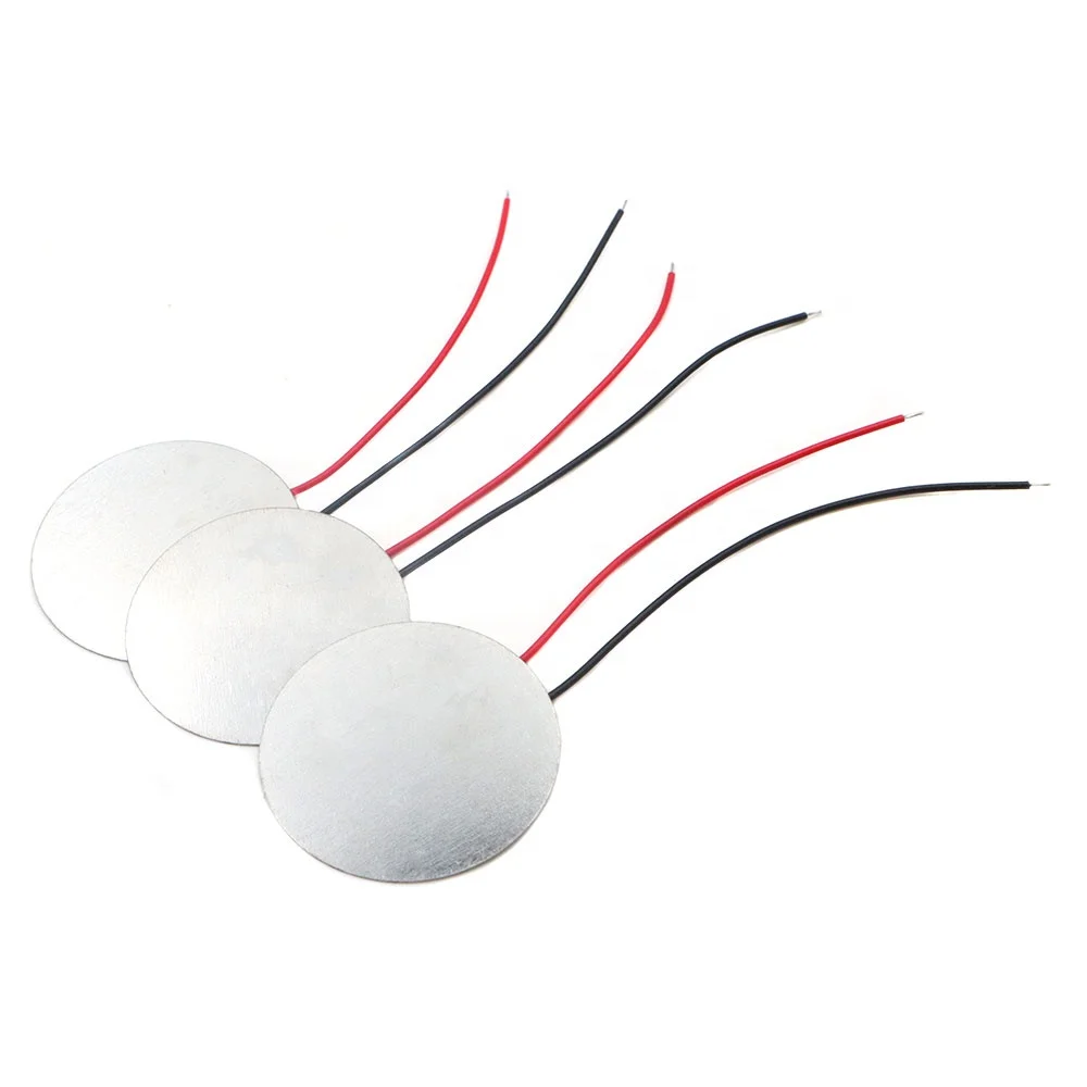 3.5KHz 27MM  Piezo Ceramic Element Disc Iron Plate  Welding Wire 27 MM Ceramic Sheet With Cable Acoustic Components