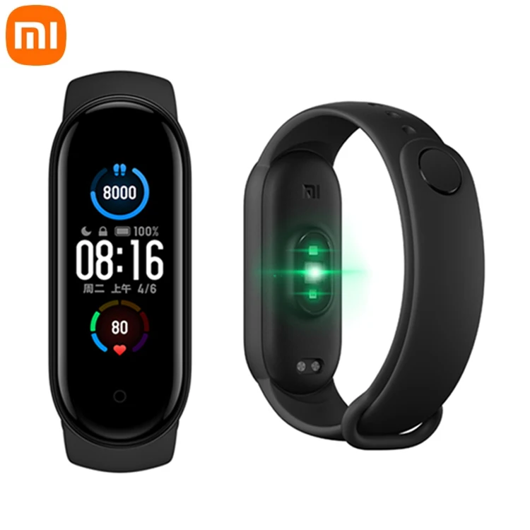 Оригинальный фитнес-браслет Xiaomi с пульсометром цветным экраном смарт-браслет M5 для