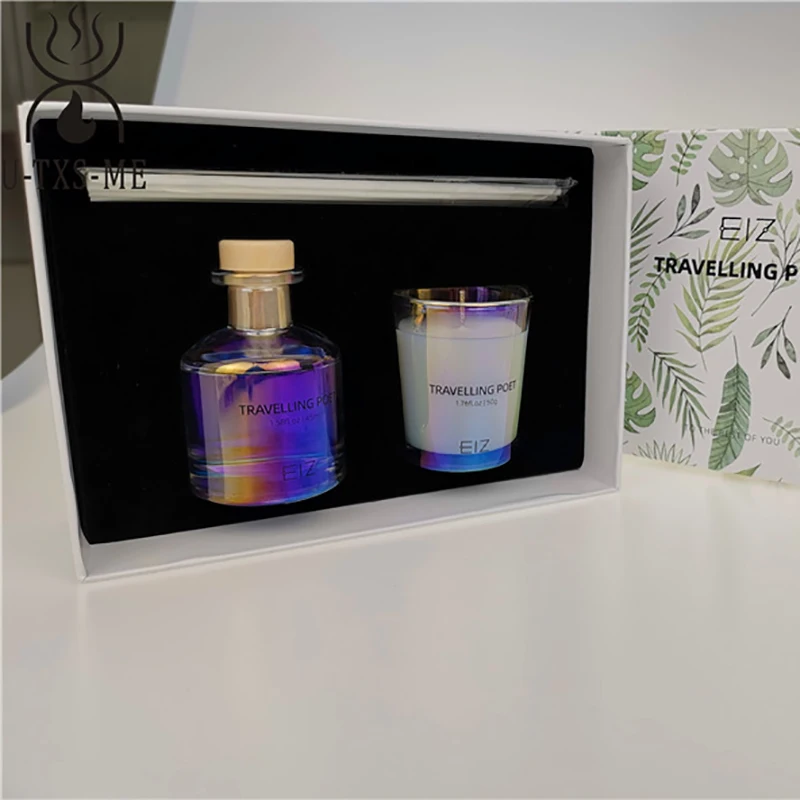 Luxury Private Label Candle Jars Aroma Gift Set Box Candle and Reed Diffuser Set