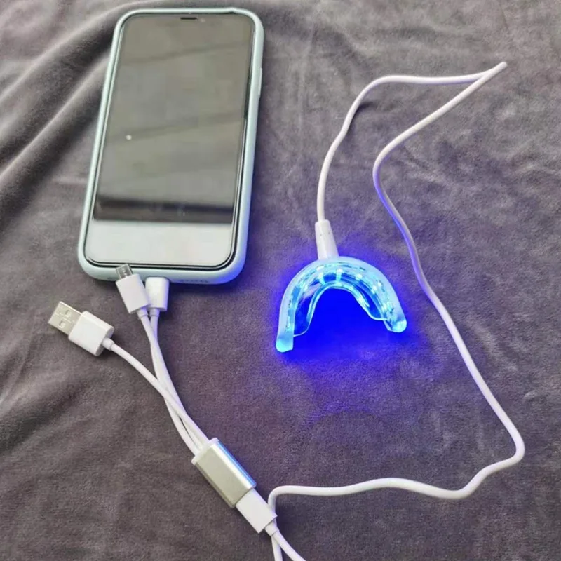 OEM Teeth Whitening 16 Lights Timed Smart Led Portable USB Rechargeable Blue Light Oral Care Bleach Teeth Whitening Set