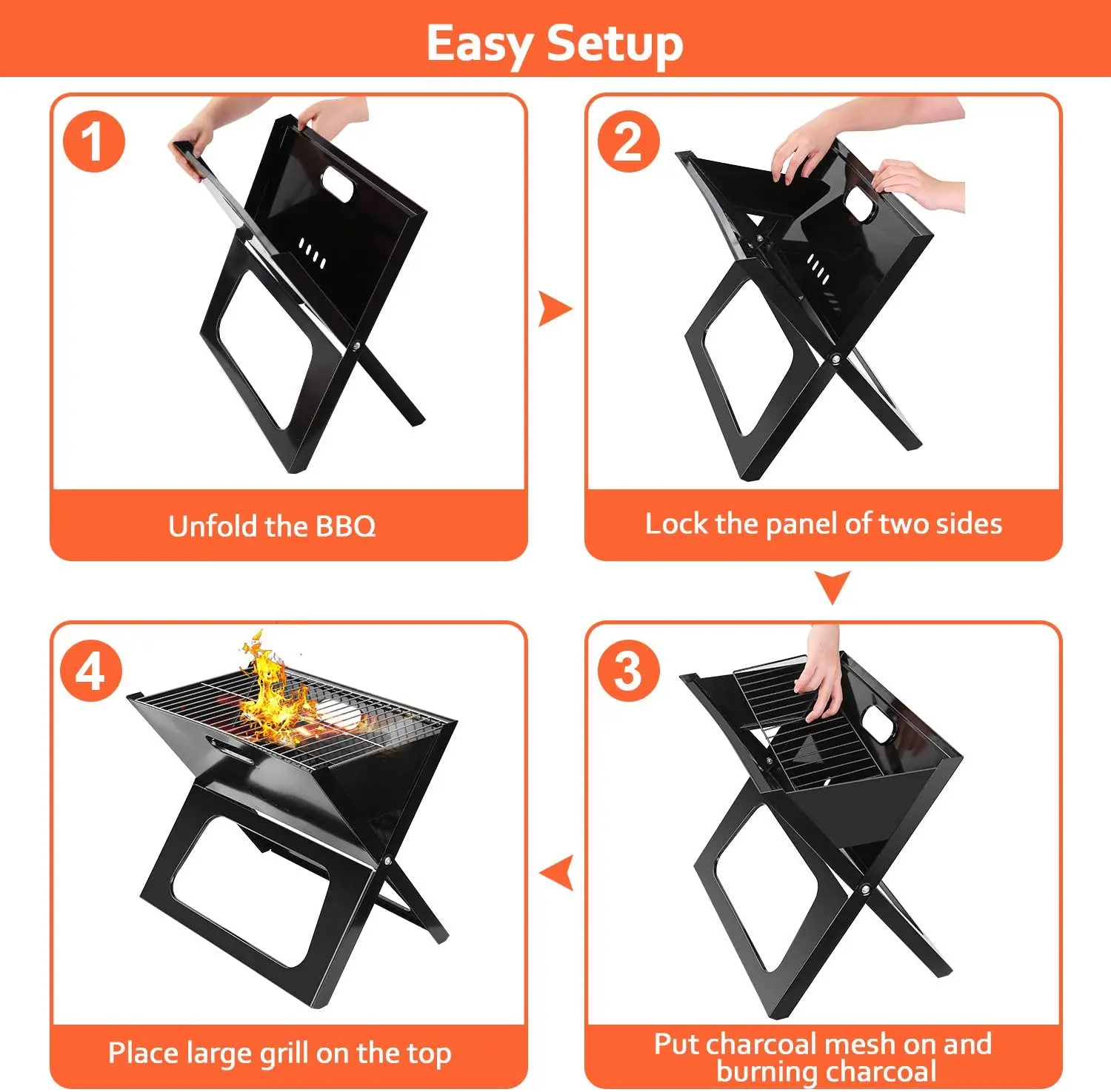 X type mini barbecue grill folding portable bbq grill portable barbecue outdoor diy charcoal smokeless grill