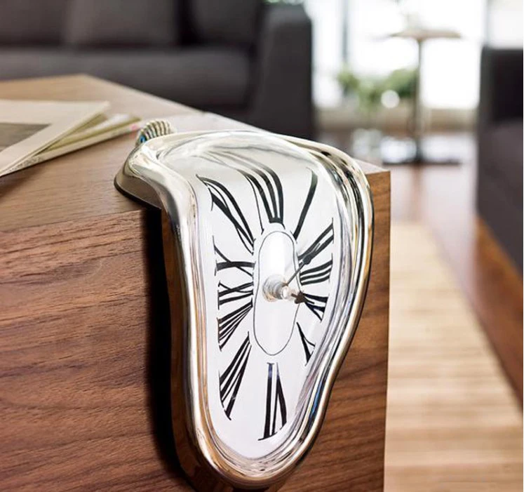 Creative Home Roman Retro Time Space surreal Melting Clocks desk Corner Decorative Crafts