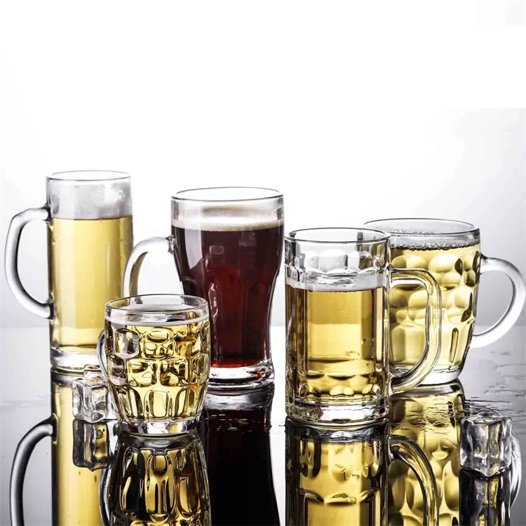 Wholesale Customize Logo Beer glass mug beer glass cup with handle