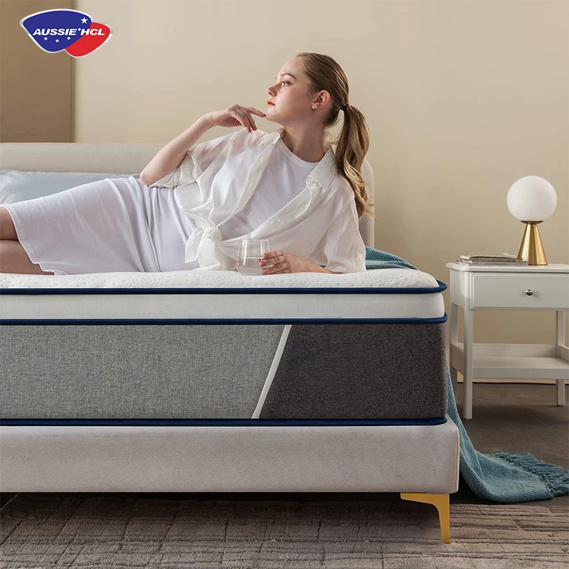 Hybrid colchon sleep well king queen twin double size waterproof mattresses cover protector pocket spring natural latex mattress